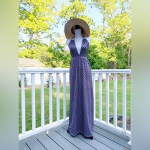 Maxi Summer Dress with Low V-neckline